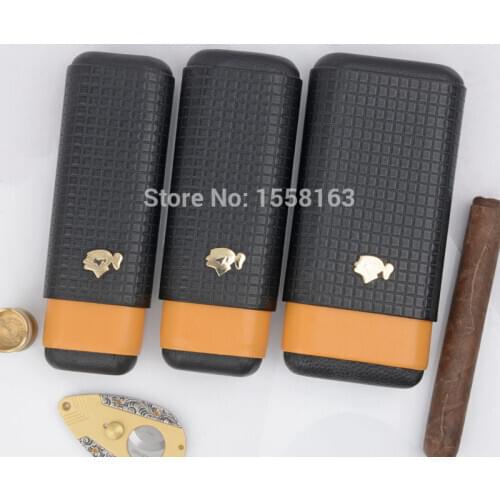 COHIBA Package Discount Weekend Travel Cigar Holder Cohiba Cedar Wood 2/3 Tubes Cigar Holder Fit 54rings+63rings Cigars