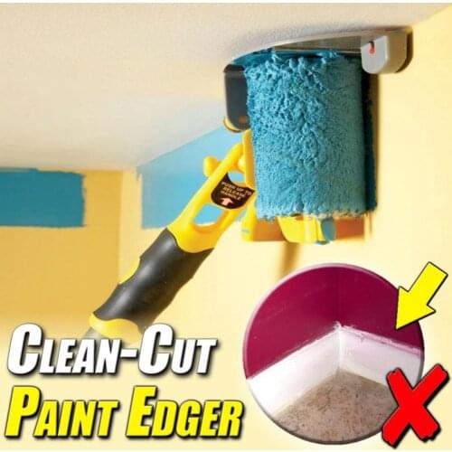 Paint Roller Brush Clean-Cut Paint Edger Roller Brush Painting Wall Tools Multifunctional Trimming Roller Brush Edger Kit DIY