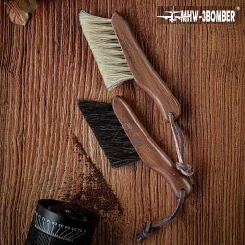 Coffee Brush Walnut Handle Coffee Grinder Machine Cleaning Brush Horse Hair Wood Dusting Brush Cleaning Tools For Barista