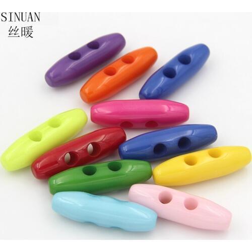 SINUAN Color Button U-Shape Buttons Resin Clothes Buttons 2-Holes Dyed Button100Pieces Crafts Accessories Sewing Decorations