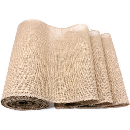 1pcs 30CMx10M Natural Burlap Table Runners Jute Imitated Linen Modern Tablecloths for Wedding Christmas Party Decorations