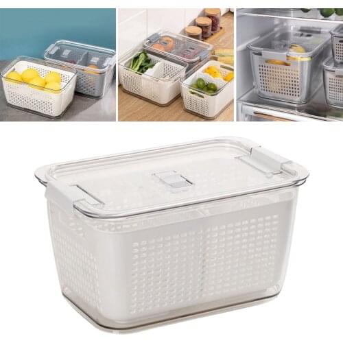 3 in 1 Drain Basket Fresh Food Storage Box for Grocery Organizer Containers