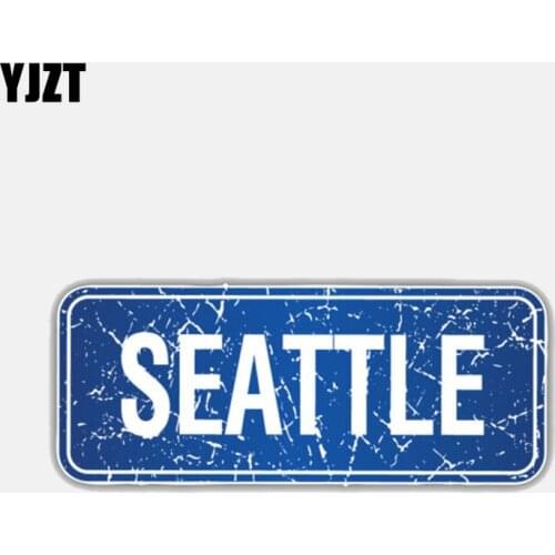 YJZT 9.3CM*3.7CM Personality Seattle City USA Motorcycle Creative Car Sticker Decal 6-3011