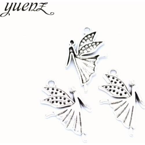 YuenZ 15pcs New Product Antique silver color angel Charms Pendant Jewelry Metal Alloy Jewelry Marking 29*16mm I244