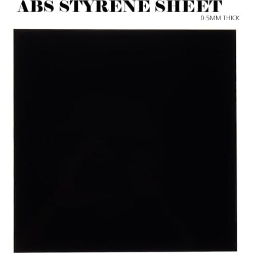 1Pc Durable Black ABS Styrene Plastic Flat Sheet Electrical Insulation Plate 0.5*100*100mm/0.5*200*200mm for Electrical Fields