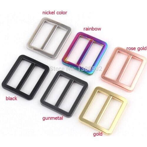 10PCS/lot Rose gold/rainbow/gold/black Slider buckles Alloy Tri-Glide Slider buckle for 25mm Strap Belt Bags Garment Accessories
