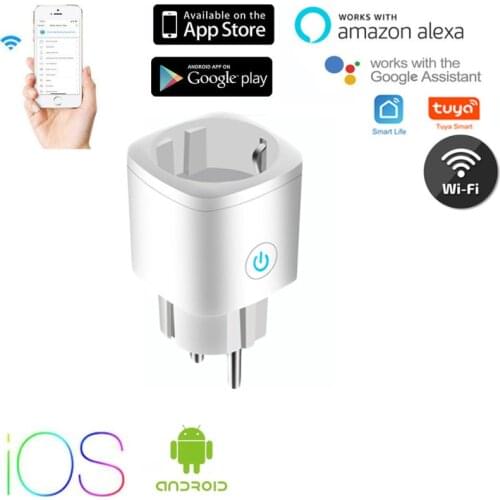 16A EU WiFi Smart Plug Outlet Tuya Remote Control Home Appliances Work With Alexa Google Home No Hub Required