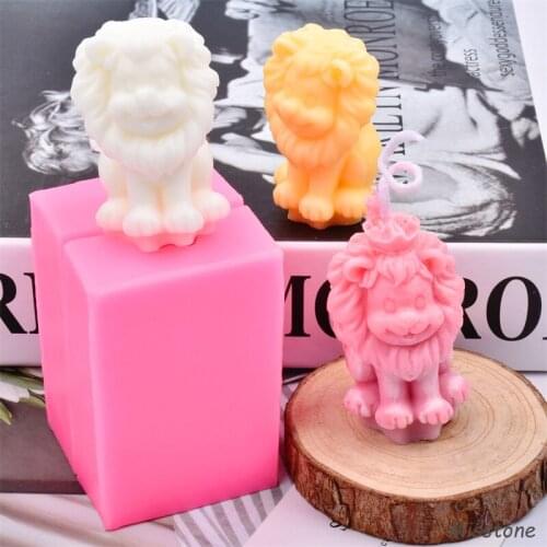 3D Stereo Lion Silicone Candle Soap Mold Tools Animal Elements Making Chocolate Mould Baking Pastry Mousse Lion King Decoration