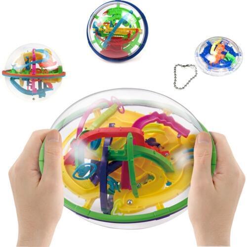 3D Magic Maze Ball Perplexus Magical Intellect Ball Educational Toys Marble Puzzle Game IQ Balance Toys For Kids 4 Styles In Box