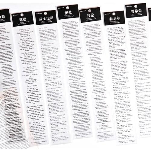 8 Designs INS Style Vintage Collector Creative Series English Hand Count Decor Collage DIY Material Stickers