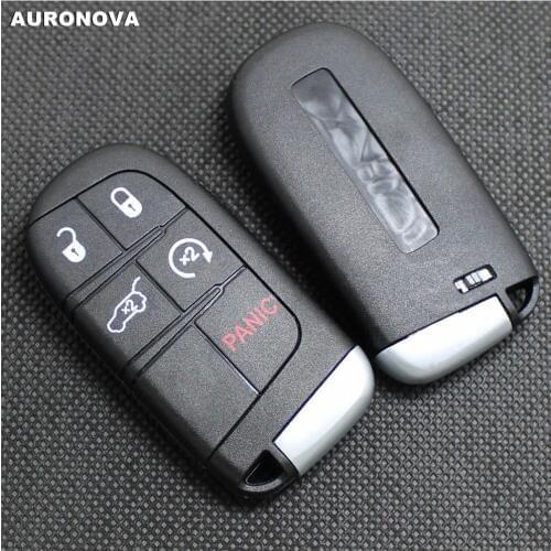 AURONOVA New Replace Keyless Entry Key Shell for Jeep Grand Cherokee Dodge Charger Chrysler 300 5 Button Remote Car Key Fob Case