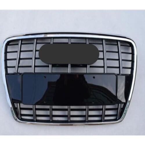 Car Front Grille For S6 Style Front Bumper Grille Mesh Hood Grill Grille Chrome Black for A6 C6 S6 4F SFG 05-11 car-styling