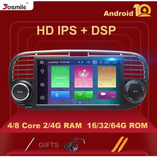 IPS DSP 8Core 4GB Android 10.0 Car Radio Player For FIAT 500 Multimedia GPS Navigation Stereo Audio Carplay Wifi Rear Camera BT