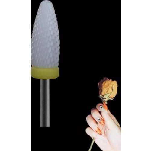 White Ceramic Nail Drill Bit - Flame Bit - XF