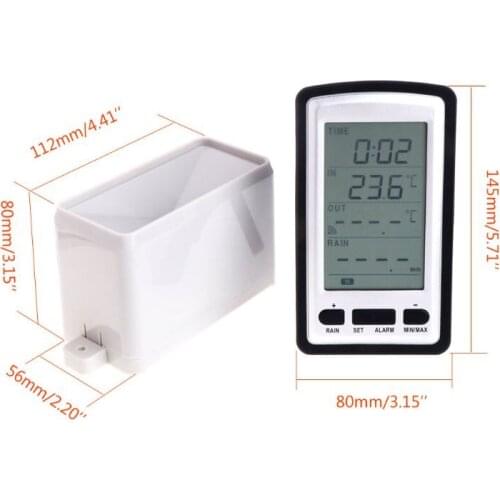 L21C Wireless Rain Meter Gauge Weather Station indoor/outdoor temperature Recorder