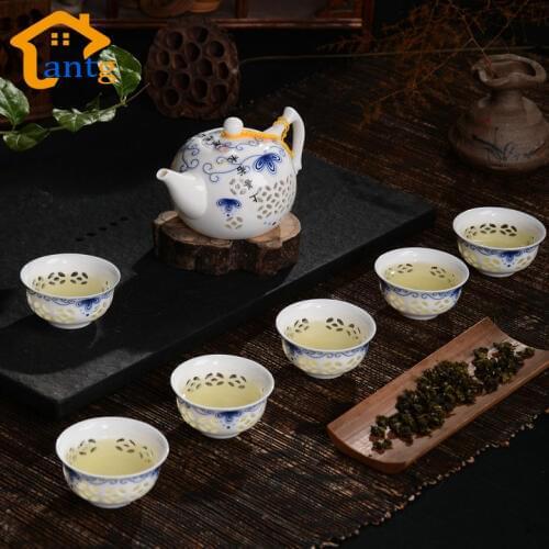 New Arrivals Exquisite Tea Service,Drinkware 7pcs Bone China Tea Set Ceramic KungFu Teapots & Cups ,Black Tea Ware High Quality