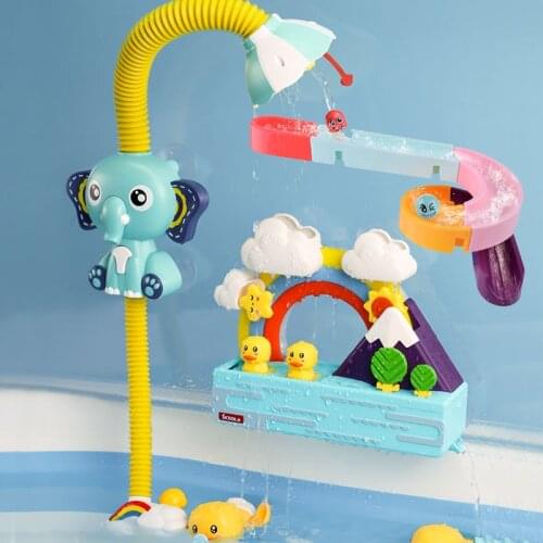 Baby Bath Toys Ducks Electric Rainbow Shower Toys With Lighting Music Bathroom Educational Water Game For Children Toy