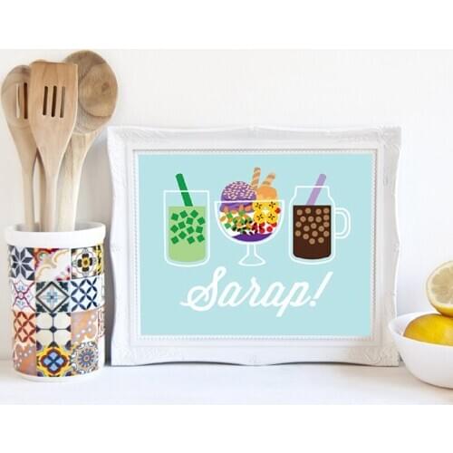 Filipino Dessert Canvas Poster Wall Art Prints Asian Dessert Illustration Dessert Shop Decoration Painting Kitchen Home Decor