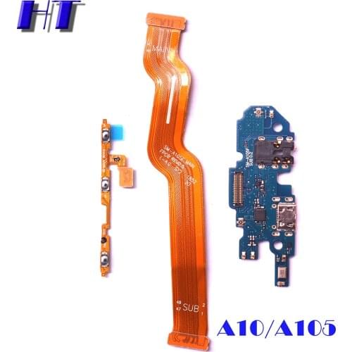 For Samsung Galaxy A10 A105F A105G A105DS A105FN A105M power on off button mainboard USB charing board microphone flex cable