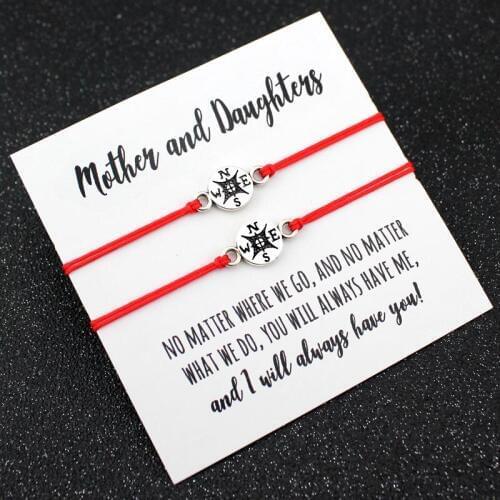 Mother Daughters Grandma Granddaughter Aunt Niece Love Friends Thanksgiving Gift Make a Wish Dream Compass Bracelets for Women