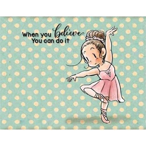 When You Believe You Can Do It Dancing Girl Metal Cutting Die Corresponding Clear Stamp DIY Crafts Card Making Scrapbooking 2021