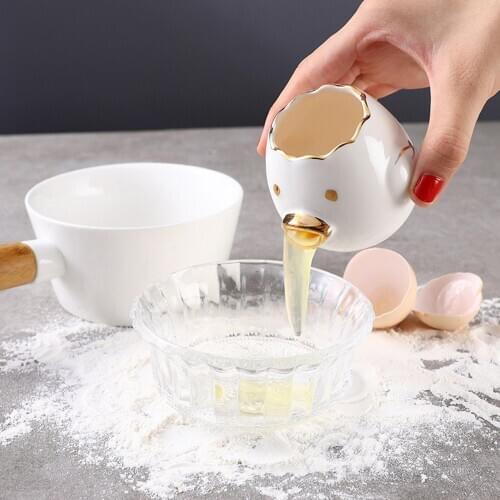 Lovely Cartoon Chicken Ceramics Egg White Separator Yolk Divider for Kitchen Egg Tools