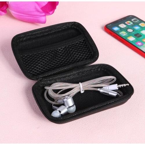 Mini Zipper Headphone Case USB Cable Organizer Anti-Skid Portable Light Comfortable Soft Protective Earphone Storage Bag