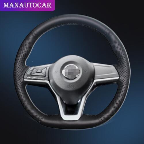 Car Braid On The Steering Wheel Cover for Nissan X-Trail 2017 Hand Stitched DIY Auto Leather Interior Accessories Car-styling