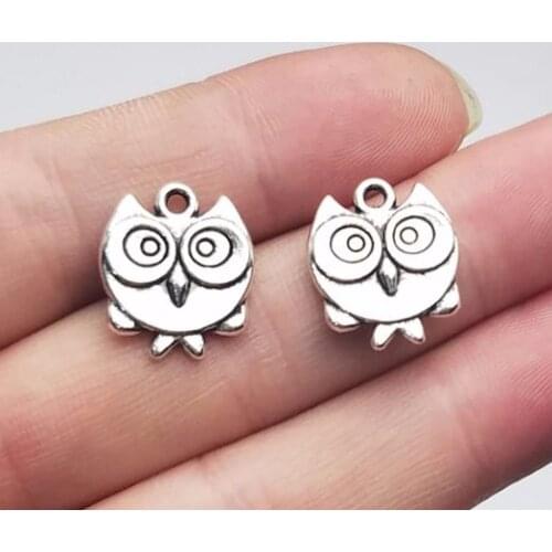 20pcs/lot--17x14mm, Antique bronze/silver plated owl charms,DIY supplies, Jewelry accessories