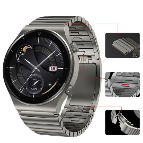 Original Titanium Grey Strap for Huawei Watch GT2 Pro 22mm Stainless Steel Correa Metal Watch Band for GT2 46mm GT2e Wrist Band