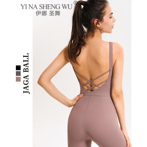 Sexy Backless Sport Suit Tight Dance Yoga Set Fitness Jumpsuit Sportswear For Women Gym Jogging Training Workout Athletic Suit