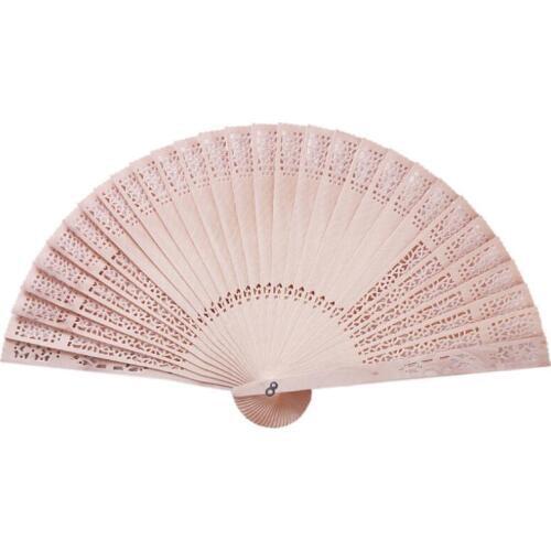 Sandalwood Fan Hand Held Folding Fans Chinese Traditional Hollow Fans Wooden Baby Shower Gifts Wedding Favors LX7555