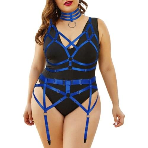Womens Underwear Body Stockings Garter Belt Top Harness Plus Size Gothic Bondage Plump Costumes Garter Belts Sexy Lingerie