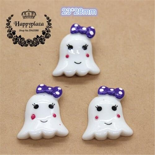 10pcs Resin Halloween Ghost Girl latback Cabochon Miniature Art Supply Decoration Charm Craft DIY,23*28m