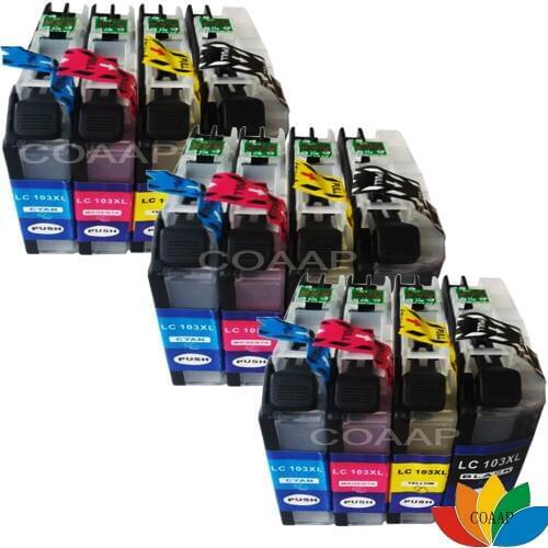 12 Compatible LC 103 Ink Cartridge For Brother MFC-J450DW MFC-J4510DW MFC-J4610DW MFC-J470DW MFC-J4710DW MFC-J475DW Printer