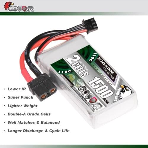 2PCS CODDAR 2S 1500mAh 7.4V 110C Lipo Battery With XT60 Plug For RC Helicopter Quadcopter Beta Racing FPV Drone Parts