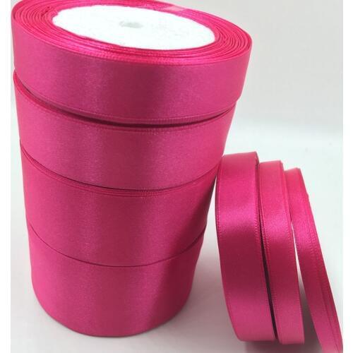 25 yards/roll) Fushia Single Face Satin Ribbon Wholesale Gift Wrapping Christmas ribbons 27