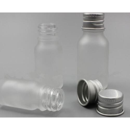 5ml 10ml Frosted Essential Oil Bottles With Silver Aluminum Cap, Empty Cosmetics Container,Refillable Glass Bottle F057