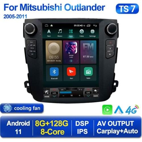 8core Android 11 Tesla Screen DSP For Mitsubishi Outlander 2005-2011 Peugeot 4007 Car Radio Multimedia Player RDS GPS Carplay BT