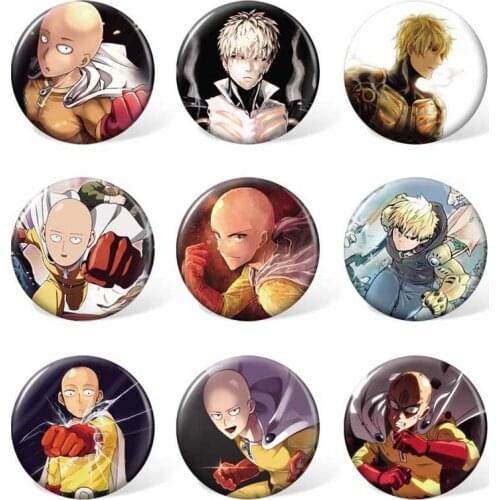 Anime One-Punch Man Saitama Cartoon Badge Boy or Girl Colorful Brooch for Clothing & Accessories or Collection (9pcs/set )