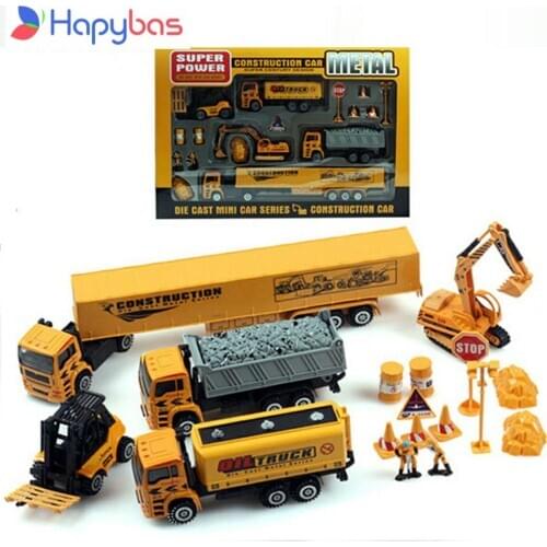 1:50 Constraction Car Die Cast Metal Mini Car Series alloy toy engineering car set gift box baby toy/christmas,birthday gift