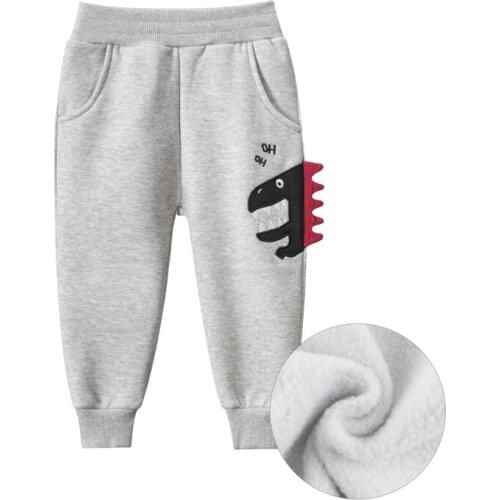 Bambino New Year 2021 Sweatpants Warm Pants Kids Clothes Children Clothing Winter Pants for Boys Dinosaur School Trousers