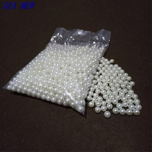 200pcs/lot) 3/4/5/6/7/8/10/12/14/16mm round Imitation pearls beads white color pearls ABS loose beads for jewelry making fc149