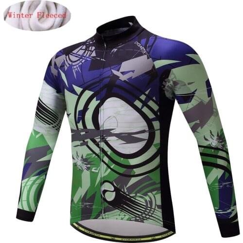 CYCEARTH 2017 Thermal Fleece Cycling Jersey Winter Jacket Bicycle Clothing Bike Warm Long Sleeve Maillot CEFJ004