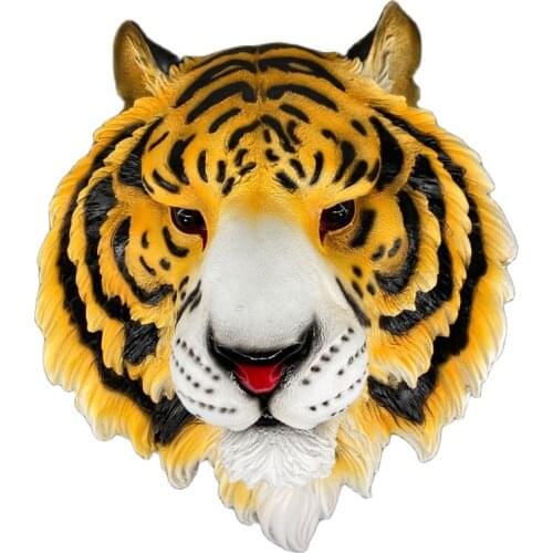 Home Decoration Accessories Animal Head Tiger Hanging Wall Mural Pendant Bar Living Room escultura sculpture buddha statue