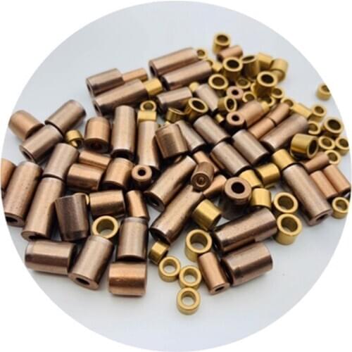 2PCS Small Brass Sleeve Oily Sets 3-6mm ID 8mm OD Powder Metallurgy Bearing Bushing