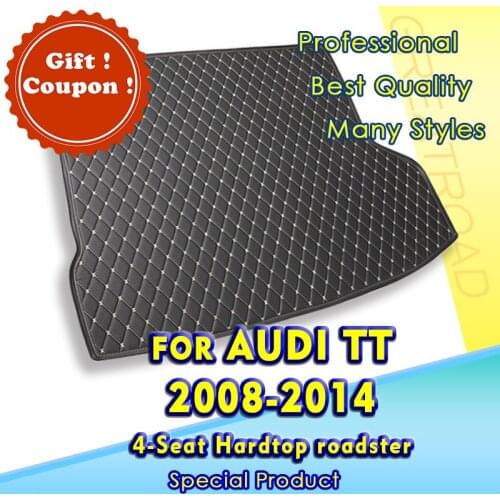 Car Trunk Mat For Audi TT Hardtop Roadster Four Seat 2008-2014 2009 2010 2011 2012 Cargo Liner Carpet Interior Accessories Cover
