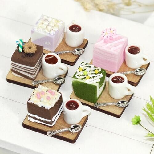 Dollhouse Kitchen Scene Mini Sponge Mousse Cake Decor Model Toy DIY Crafts Gift