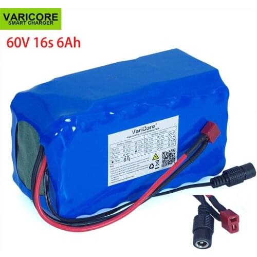 60V 16S2P 6Ah 18650 Li-ion Battery Pack 67.2V 6000mAh Ebike Electric bicycle Scooter with 20A discharge BMS 1000Watt