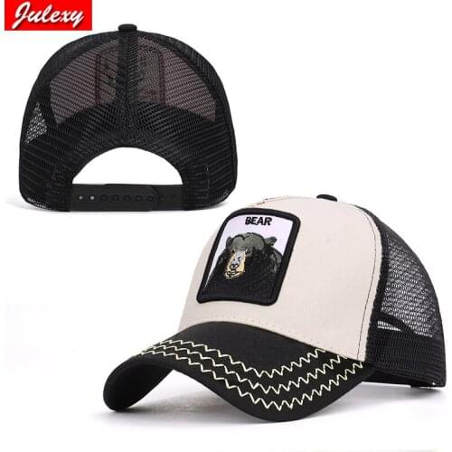 Fashion Animals Embroidery Baseball Caps Men Women Snapback Hip Hop Hat Summer Breathable Mesh Sun Gorras Unisex Streetwear Bone